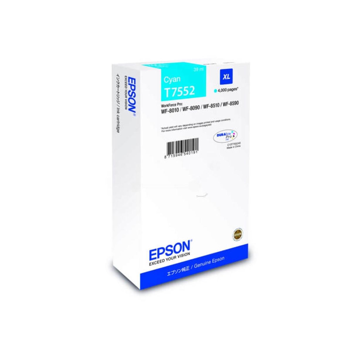 Epson Blæk T7552 XL Cyan