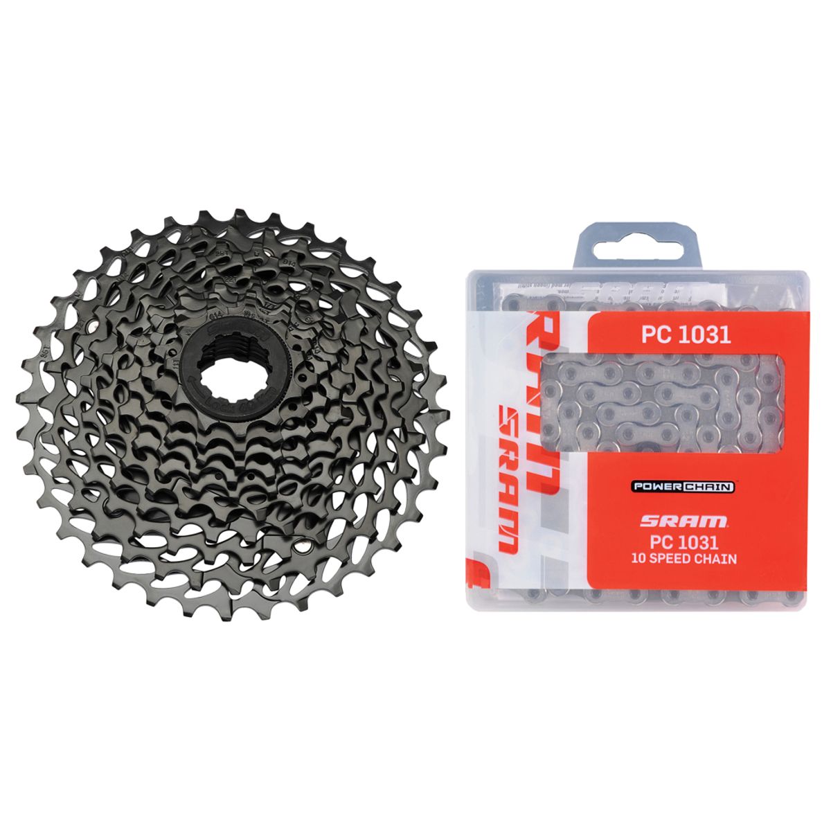 Sram sampak 10 gear - 11-36T - MTB PG-1020 kassette og PC1031 Kæde