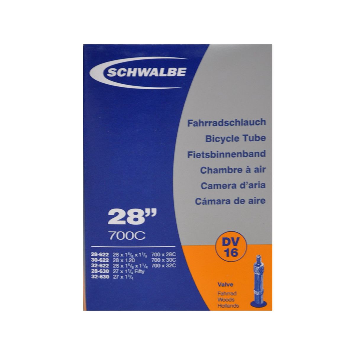 Schwalbe slange 700 x 27-32c med almindelig ventil DV16