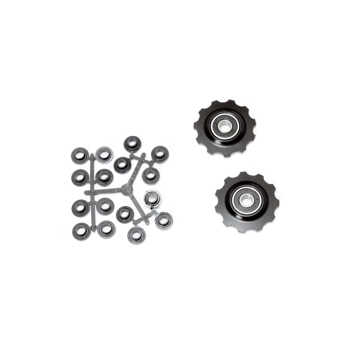 Pulleyhjul 11 tands i aluminium sort med lukkede lejer - Shimano 9 og 10 gear