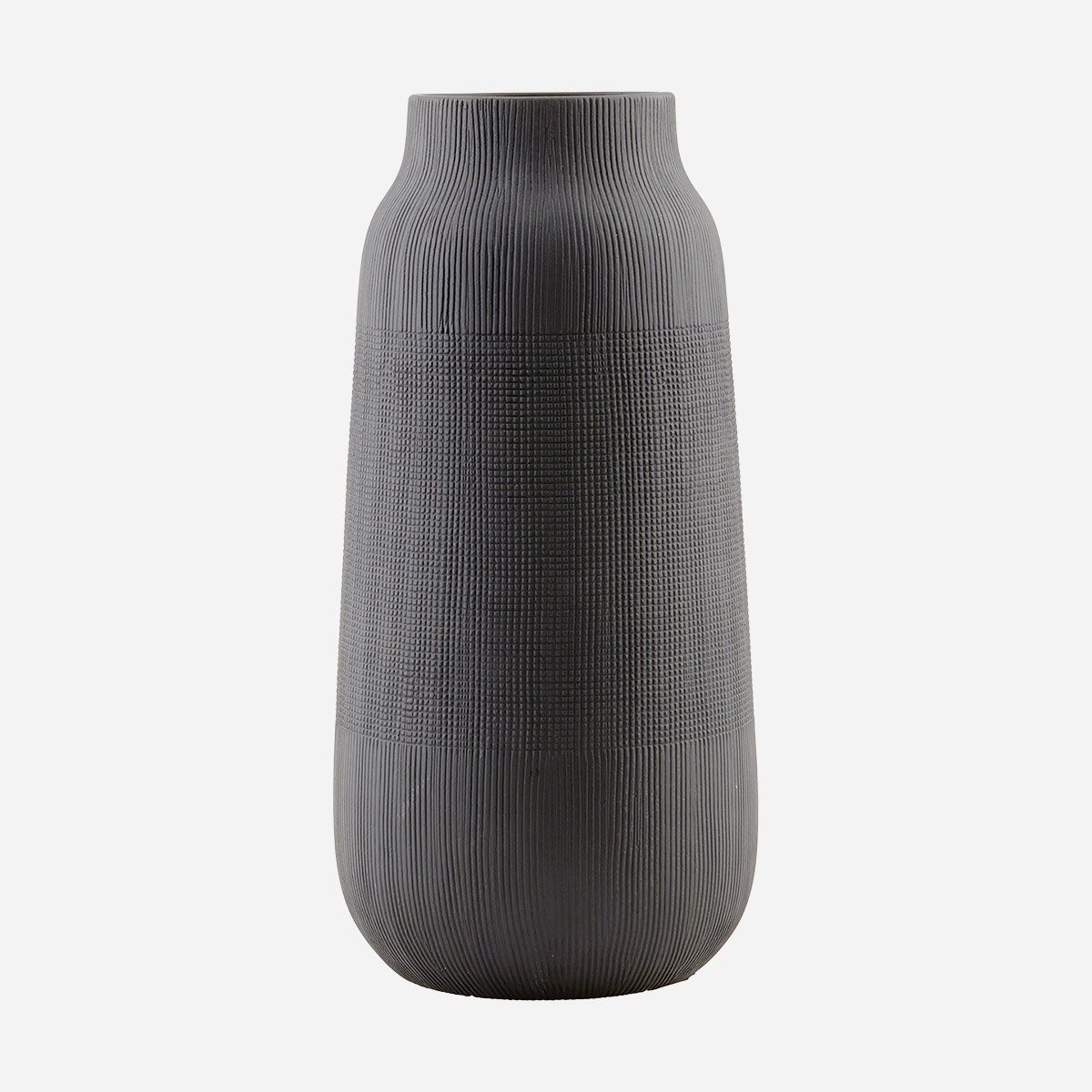 House Doctor - Groove Vase, H 35 cm, sort