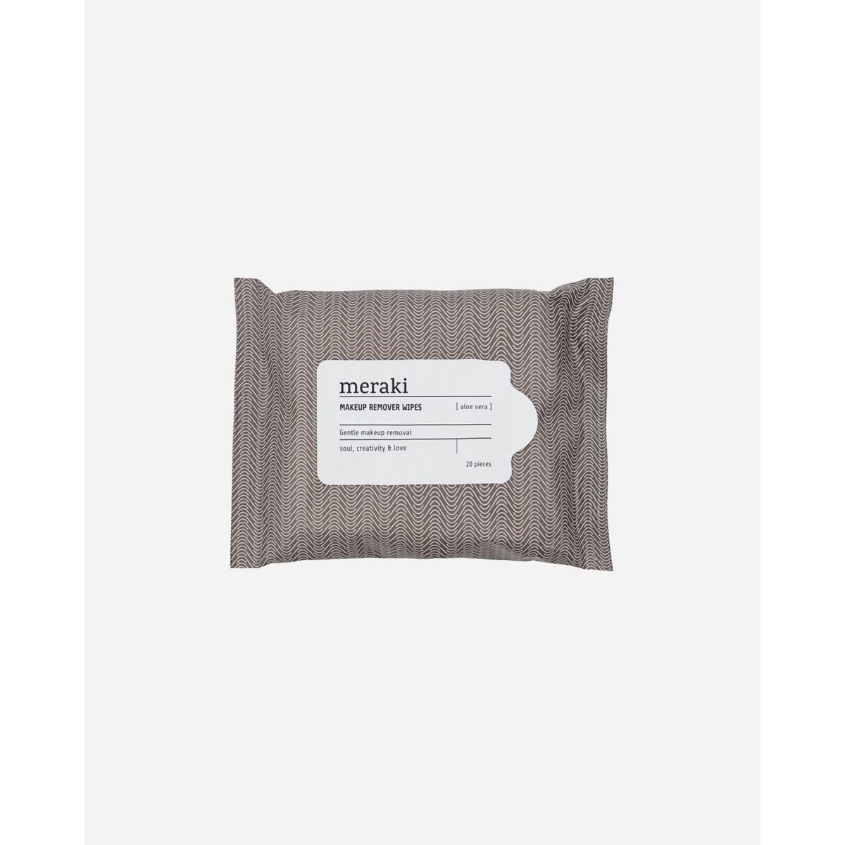 Meraki - Makeup remover wipes, Aloe vera, Varm grå/Hvid