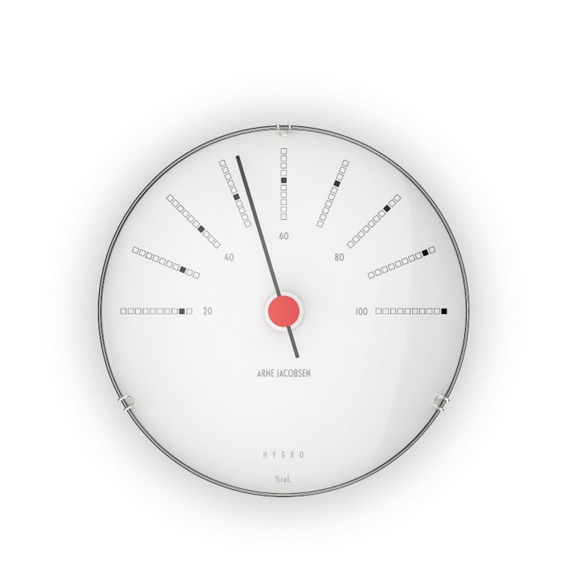 Arne Jacobsen - Bankers Hygrometer Ø12 cm hvid/sort/rød