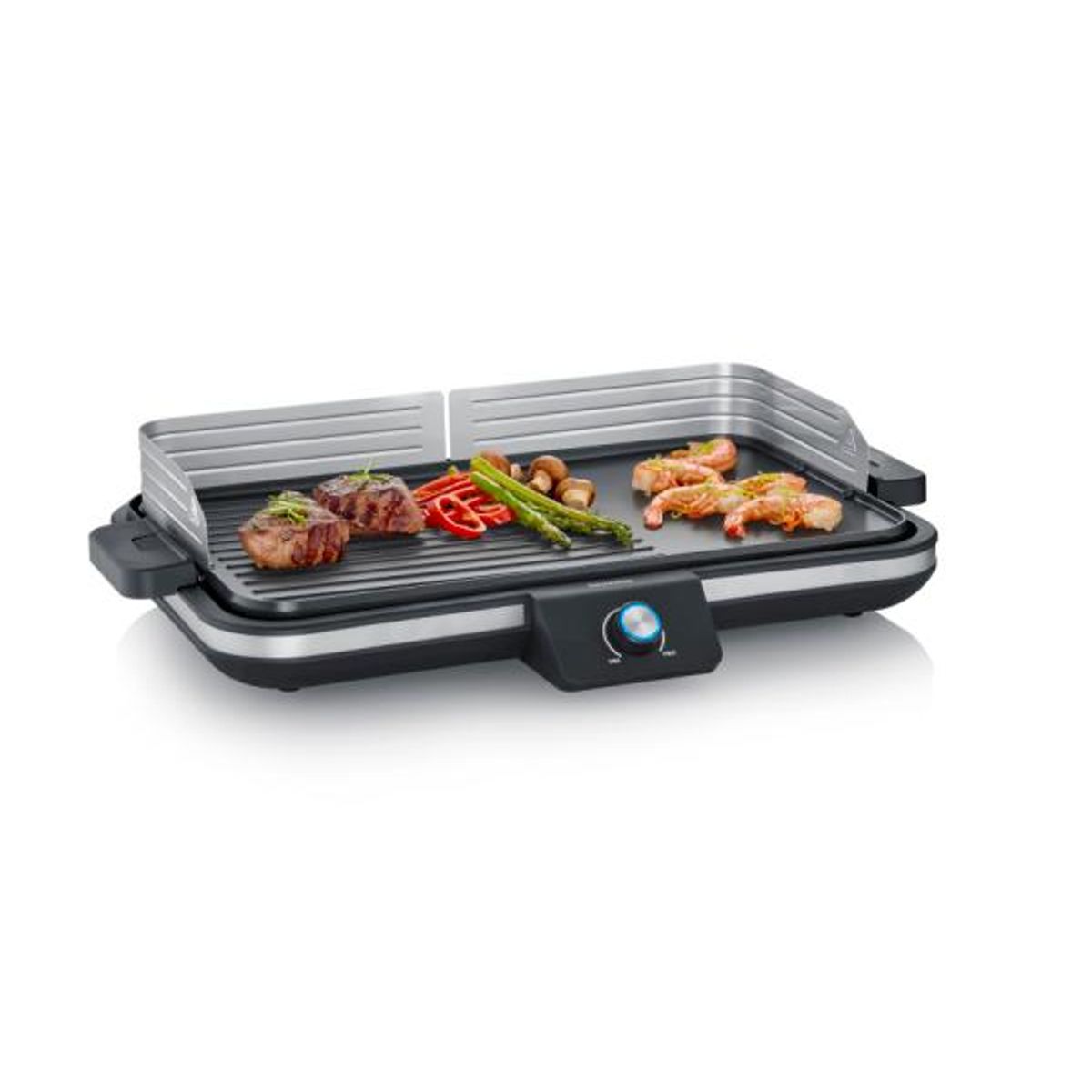 Severin - Plancha Elbordgrill 60,8 x 37,2 x 10 cm 2300 watt Sort/Blank stål