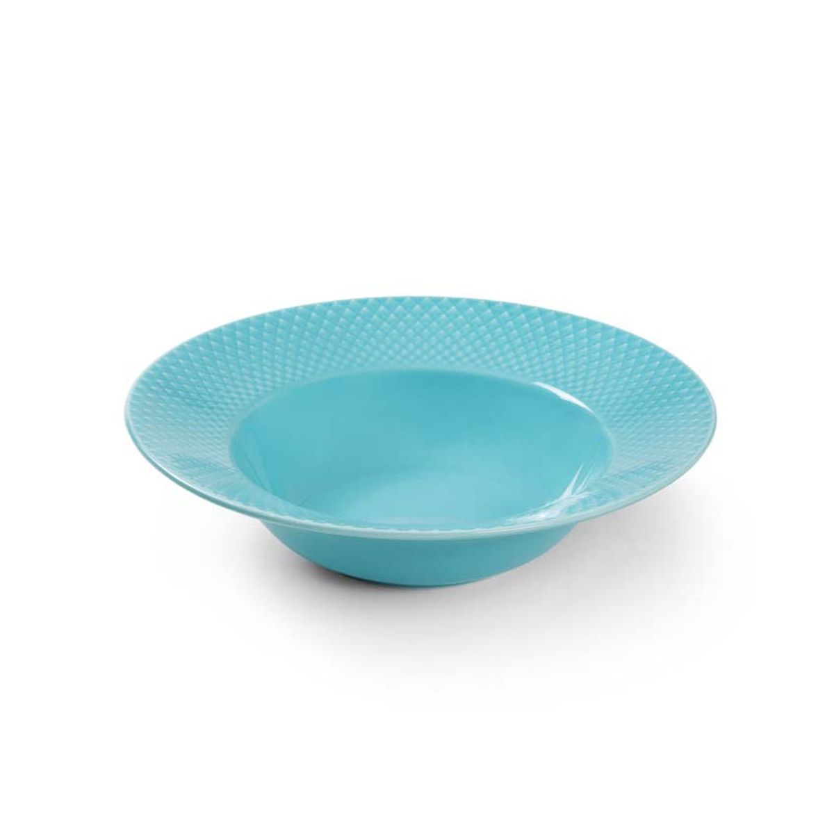 Lyngby Porcelæn - Rhombe Color Dyb tallerken 24,5cm turkis