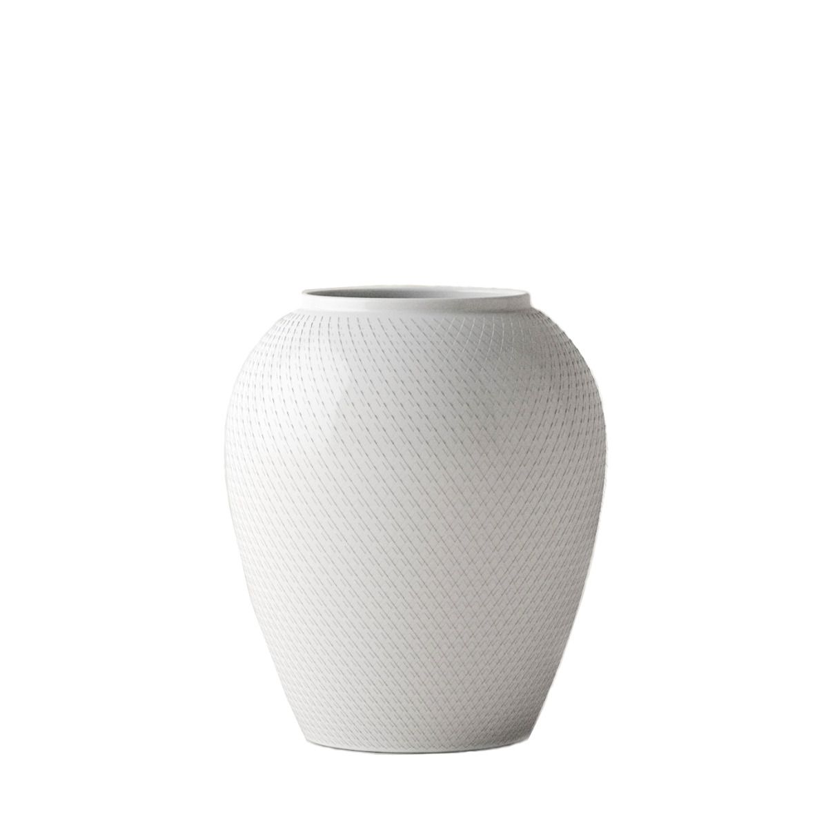 Lyngby Porcelæn - Rhombe Vase H25 cm hvid porcelæn