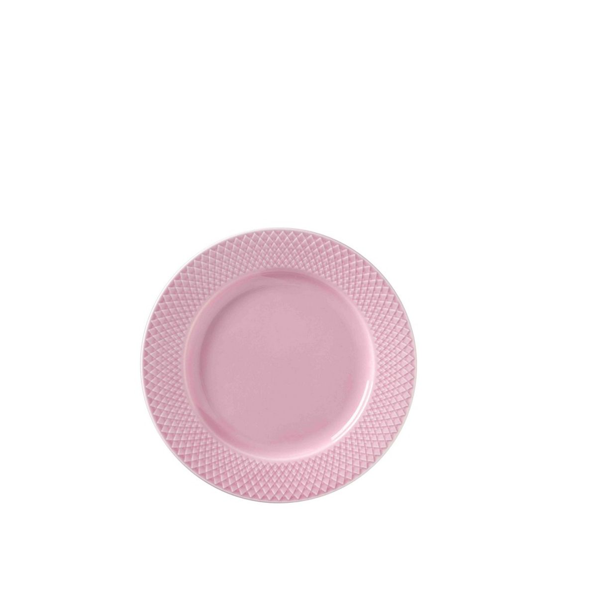 Lyngby Porcelæn - Rhombe Frokosttallerken, 21 cm, rosa