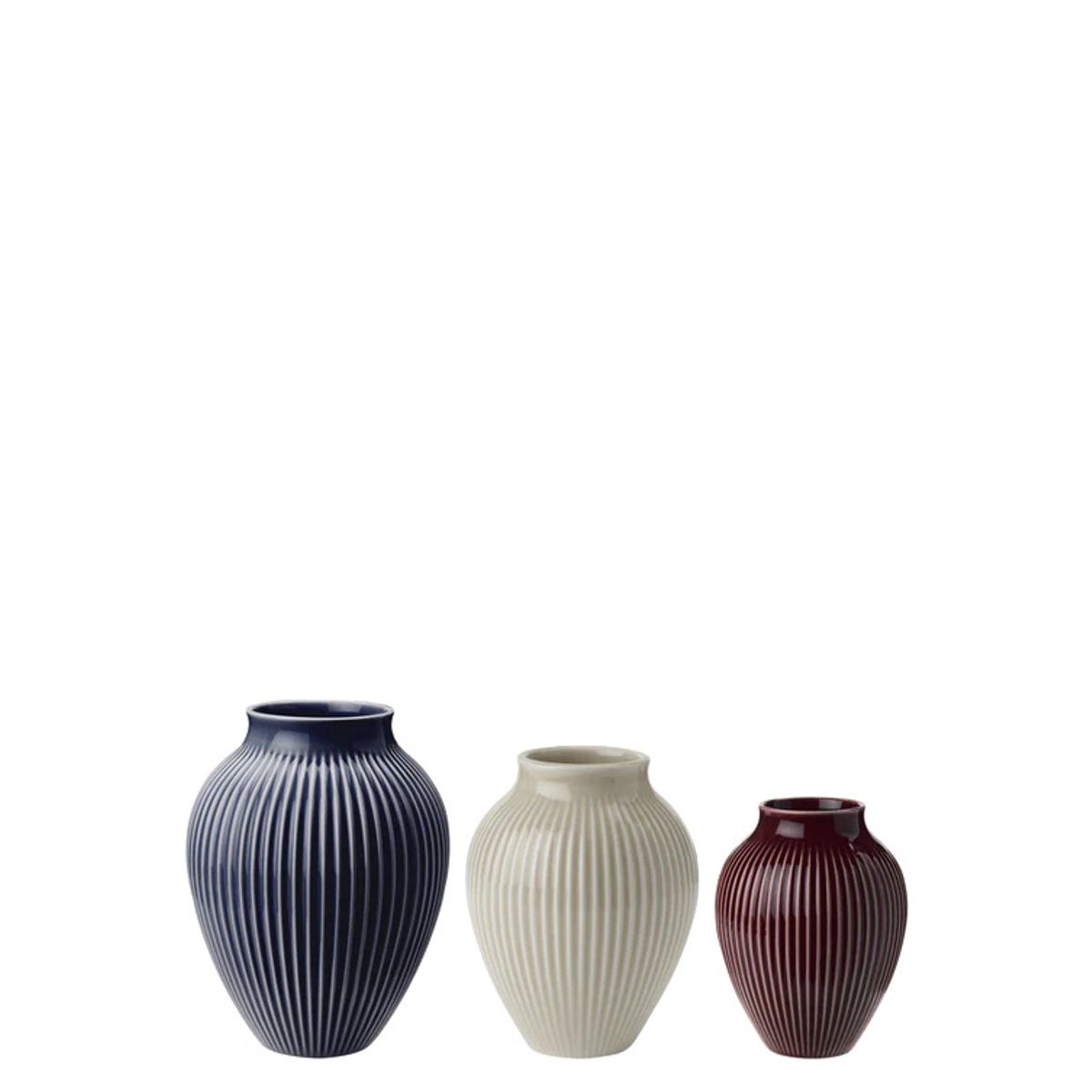 Knabstrup - mini vase 3 Stk ripple berry, sand, dark blue