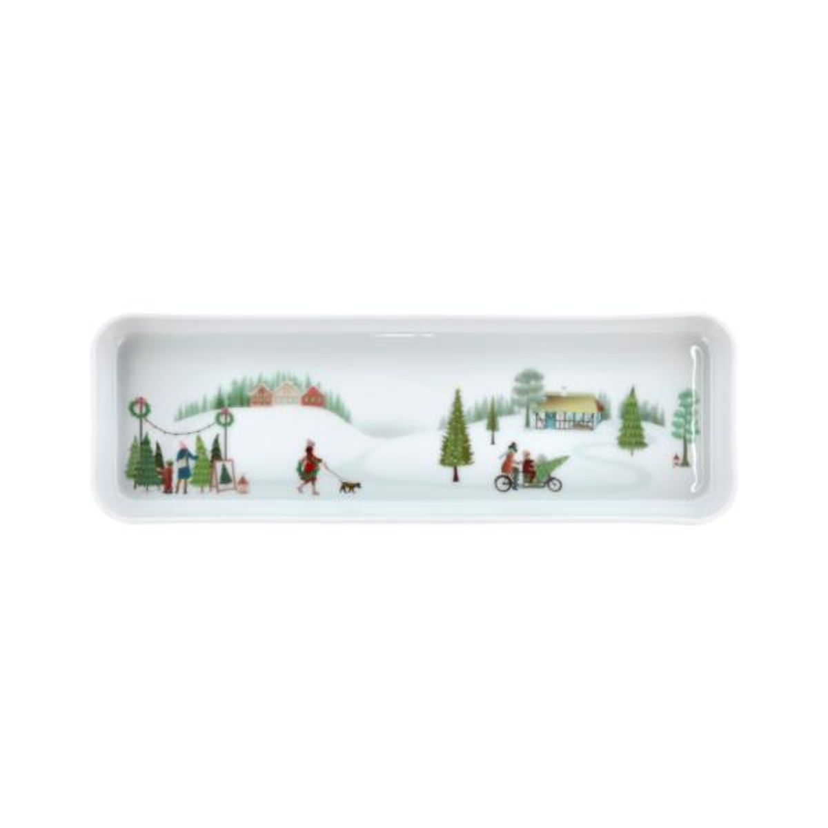 Pillivuyt - Vinter Fad rektangulært 36 x 12 cm Hvid