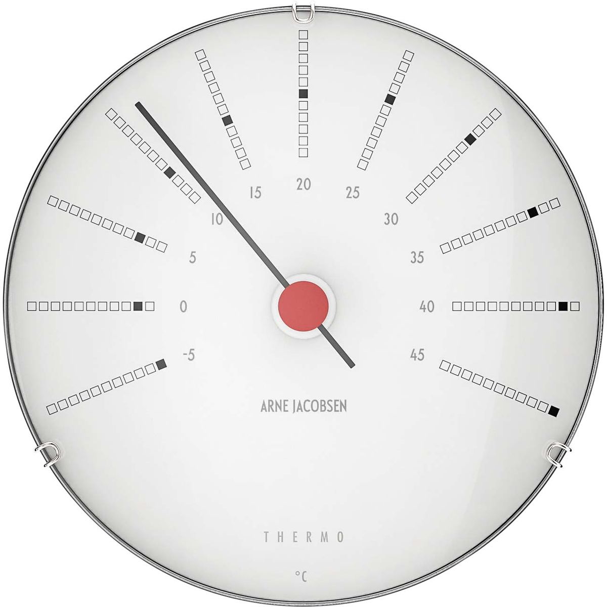 Arne Jacobsen - Bankers Termometer Ø12 cm hvid/sort/rød