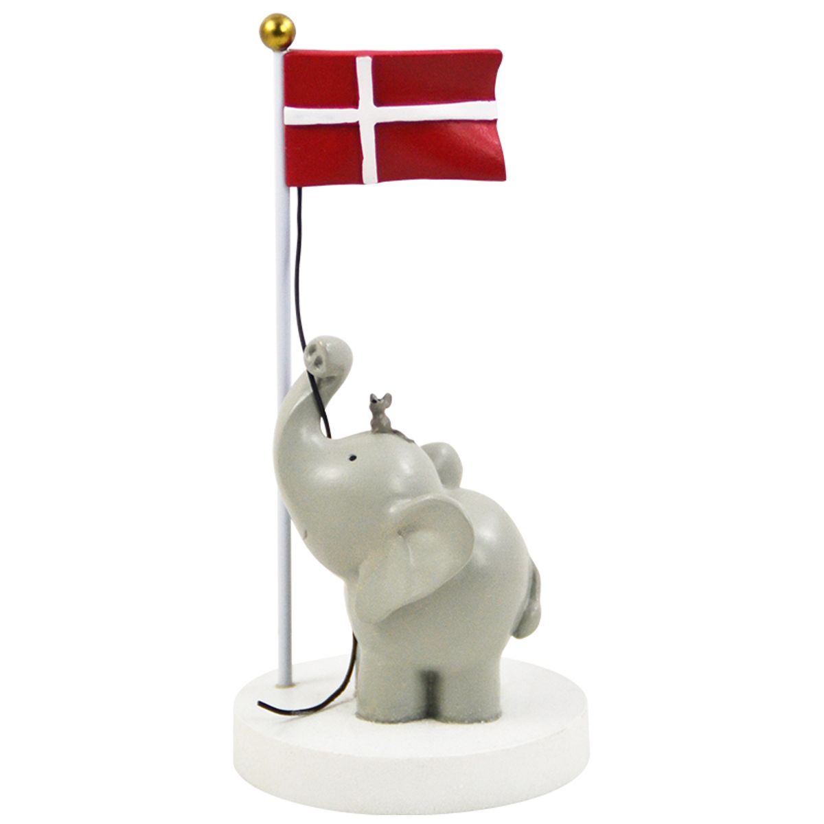 Kids by Friis - Bordpynt, elefant og mus med flag