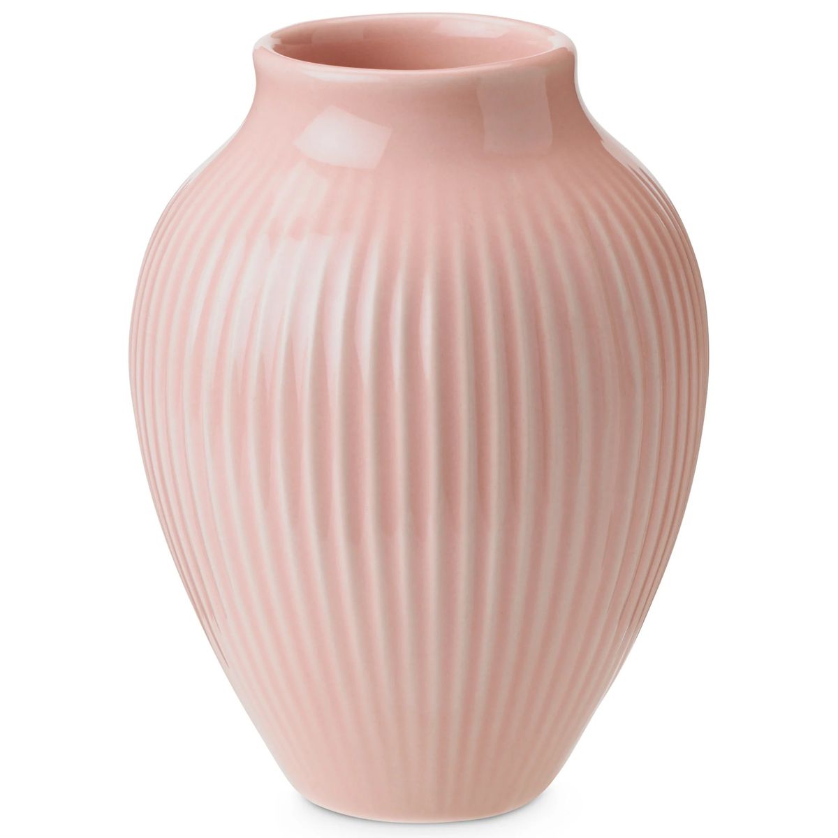 Knabstrup - , vase, riller rosa, 27 cm