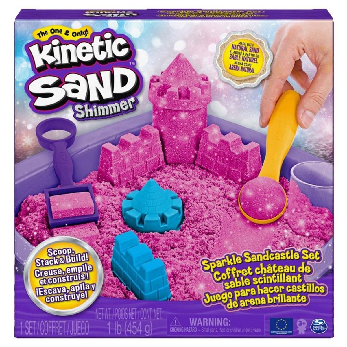 Kinetic Sand®, sandslot sæt med glitter (pink)