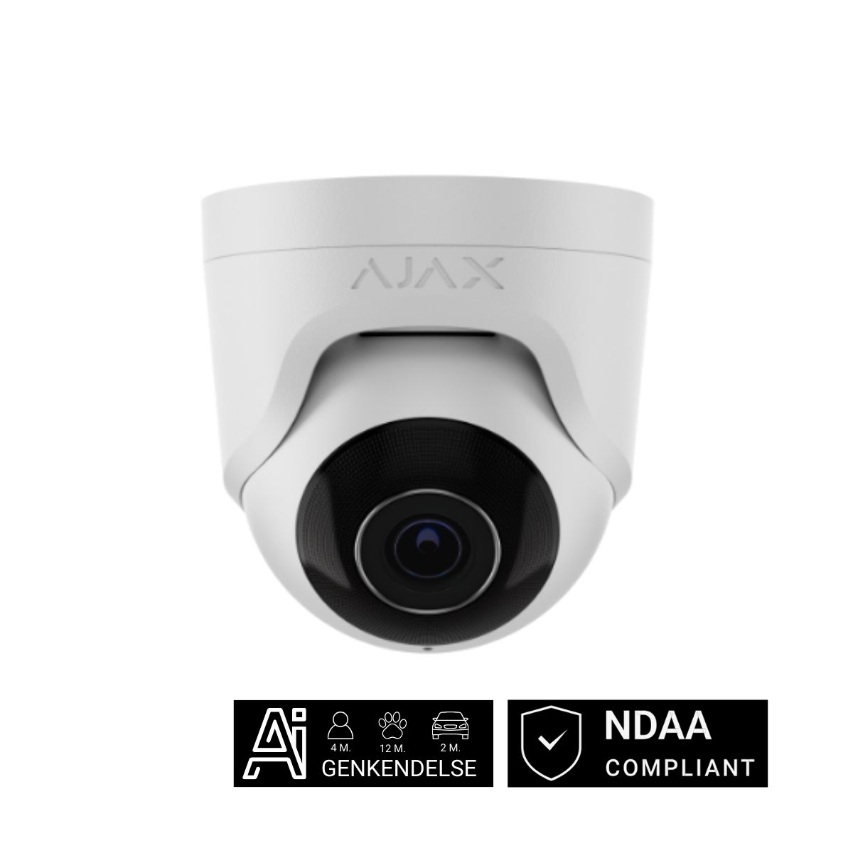 Ajax TurretCam, 8 MP, 2.8mm, hvid eller sort - Hvid