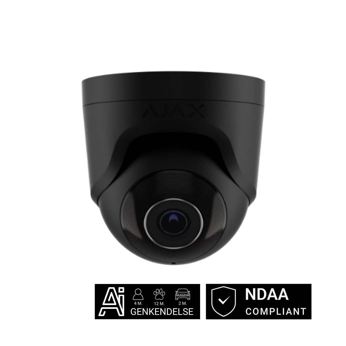 Ajax TurretCam, 5 MP, 2.8 mm, hvid eller sort - Sort