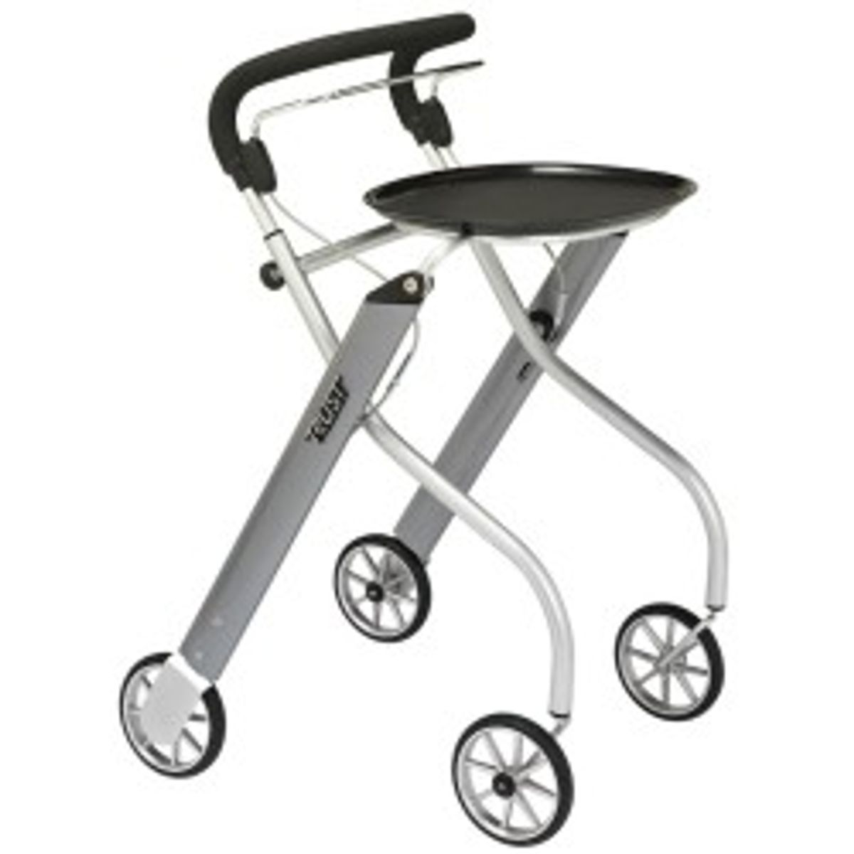 TrustCare 'Let's Go' Indendørs Rollator med bakke og stofkurv.