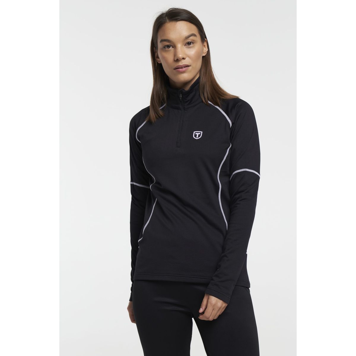 Tenson Halfzip Midlayer Dame (Farve: Sort, Størrelse: Xl)