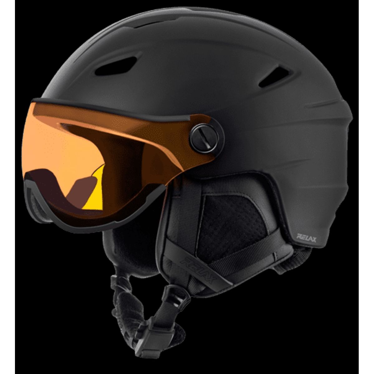 Relax Stealth Skihelmet M/visir (Farve: Sort, Størrelse: S)