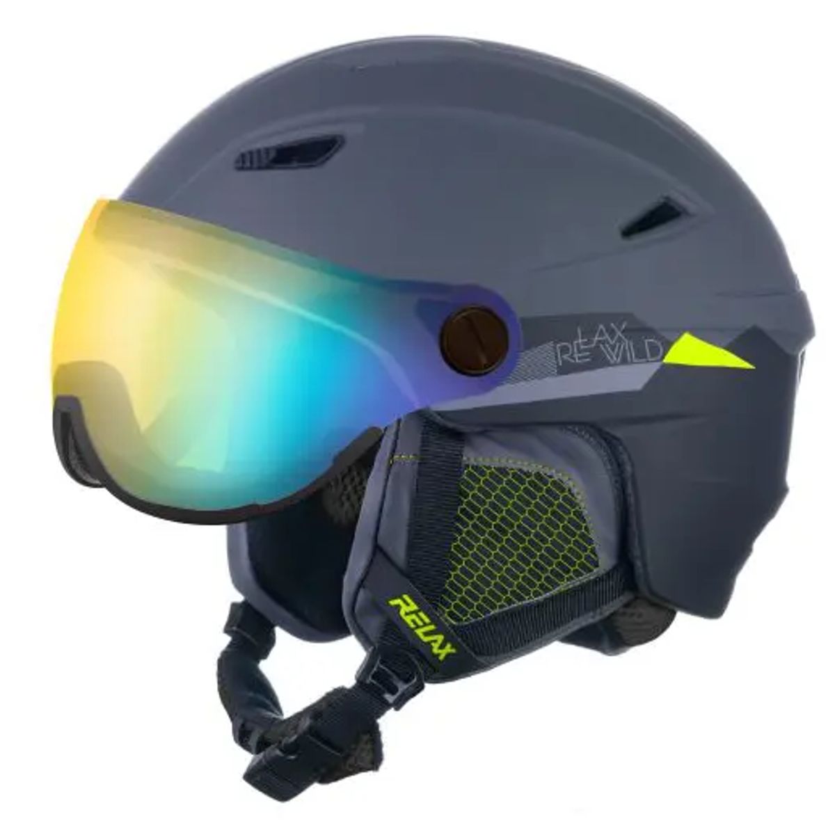 Relax Stealth Skihjelm (Farve: Gray, Black, Neon Yellow, Størrelse: 59)