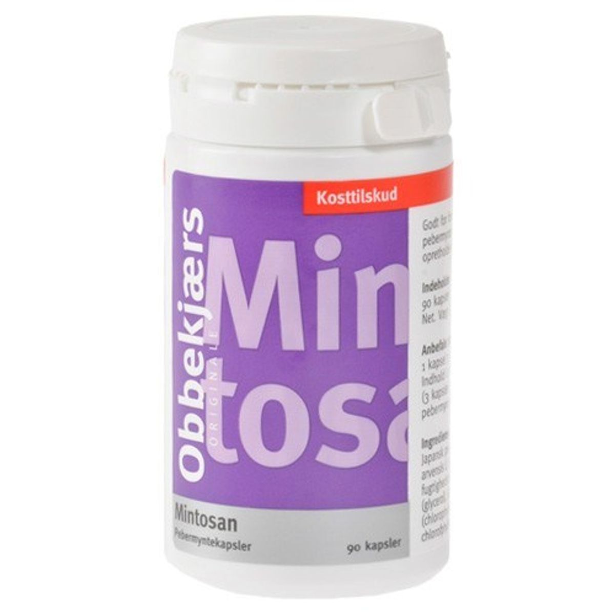 Obbekjærs Mintosan 200 mg - 90 kapsler