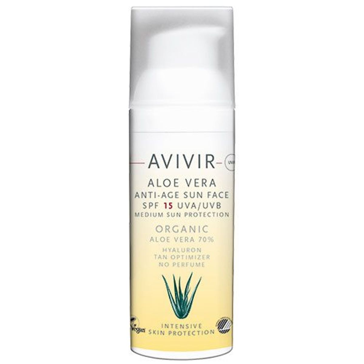 Avivir Aloe Vera Anti-Age Sun Ansigt SPF 15 - 50 ml. Holdbarhed 29.09.25