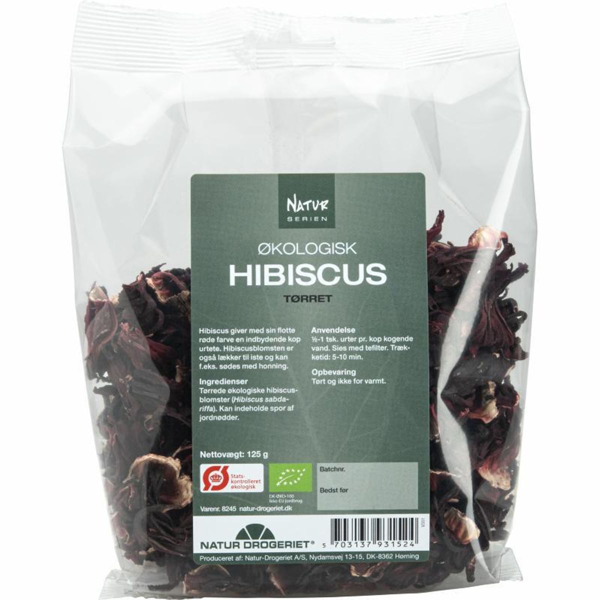 Hibiscus hel Økologisk - 125 gram