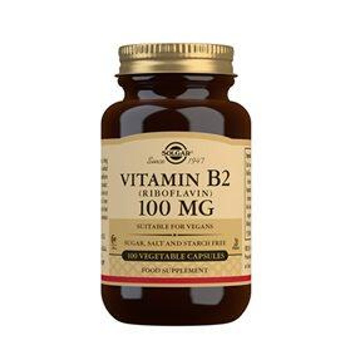 Solgar B2 vitamin 100 mg Riboflavin - 100 kapsler