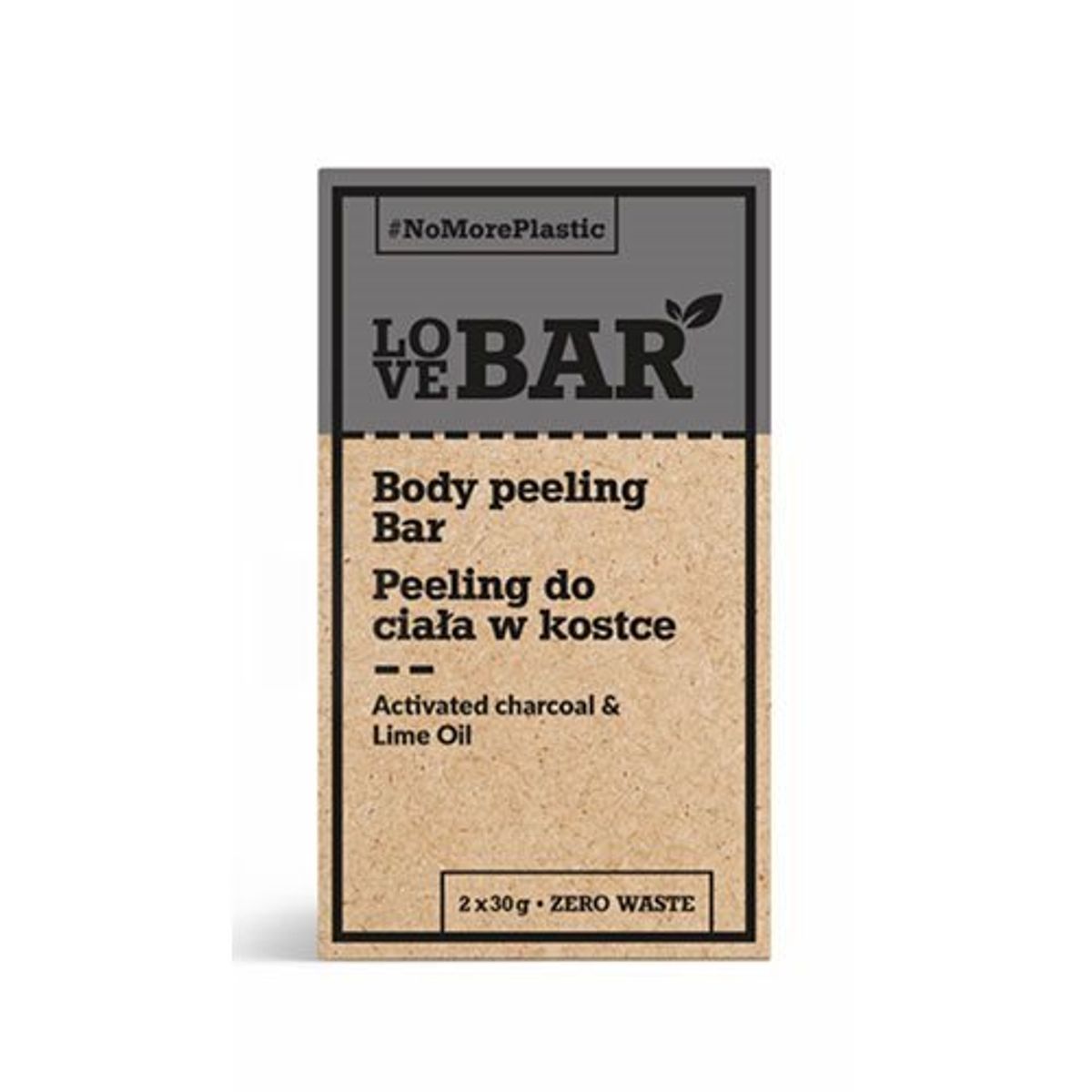 LoveBar Body peeling Bar m. Kul & Lime olie - 60 g.