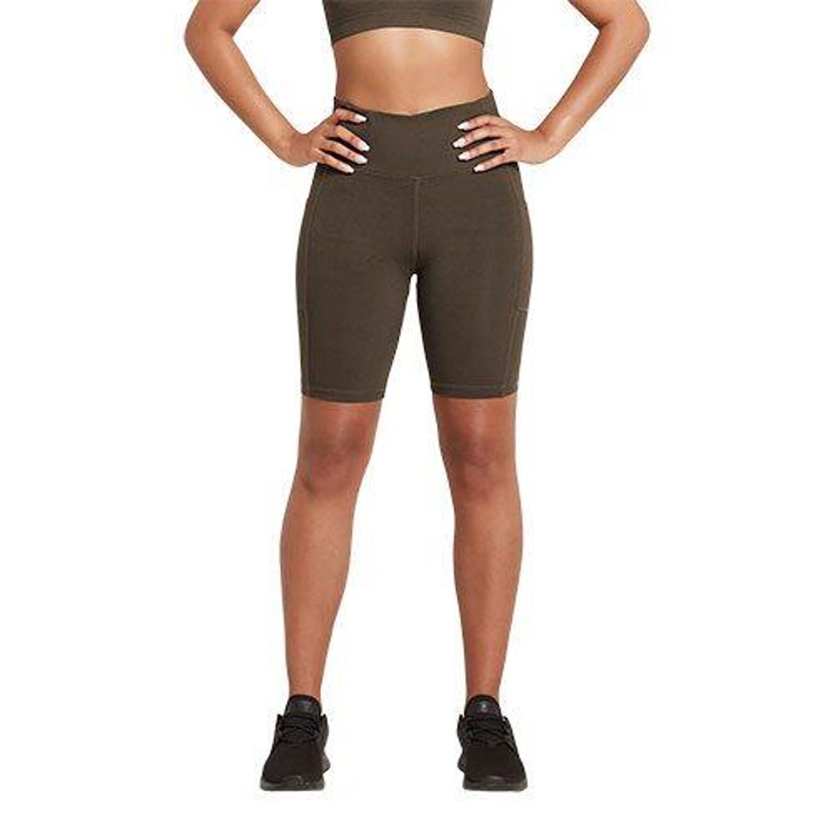 Boody 8" High-Waist Shorts Dark Olive str. XS Motivate - 1 stk