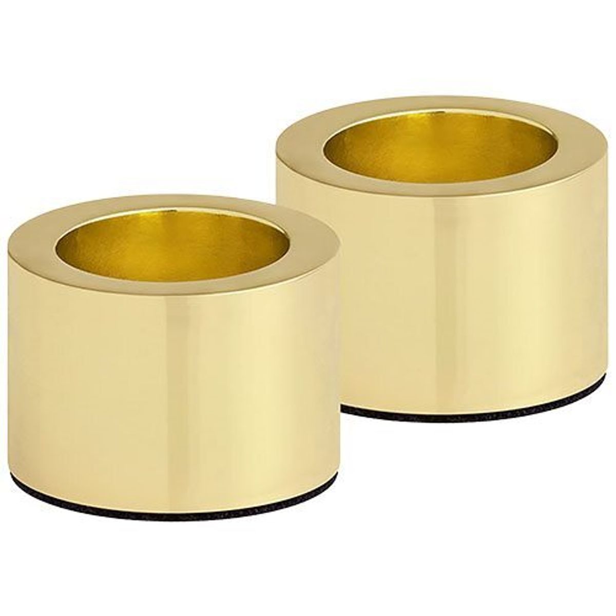 Lysestage t. kronelys, Matte Brass, 2-pack, 3,2x2,