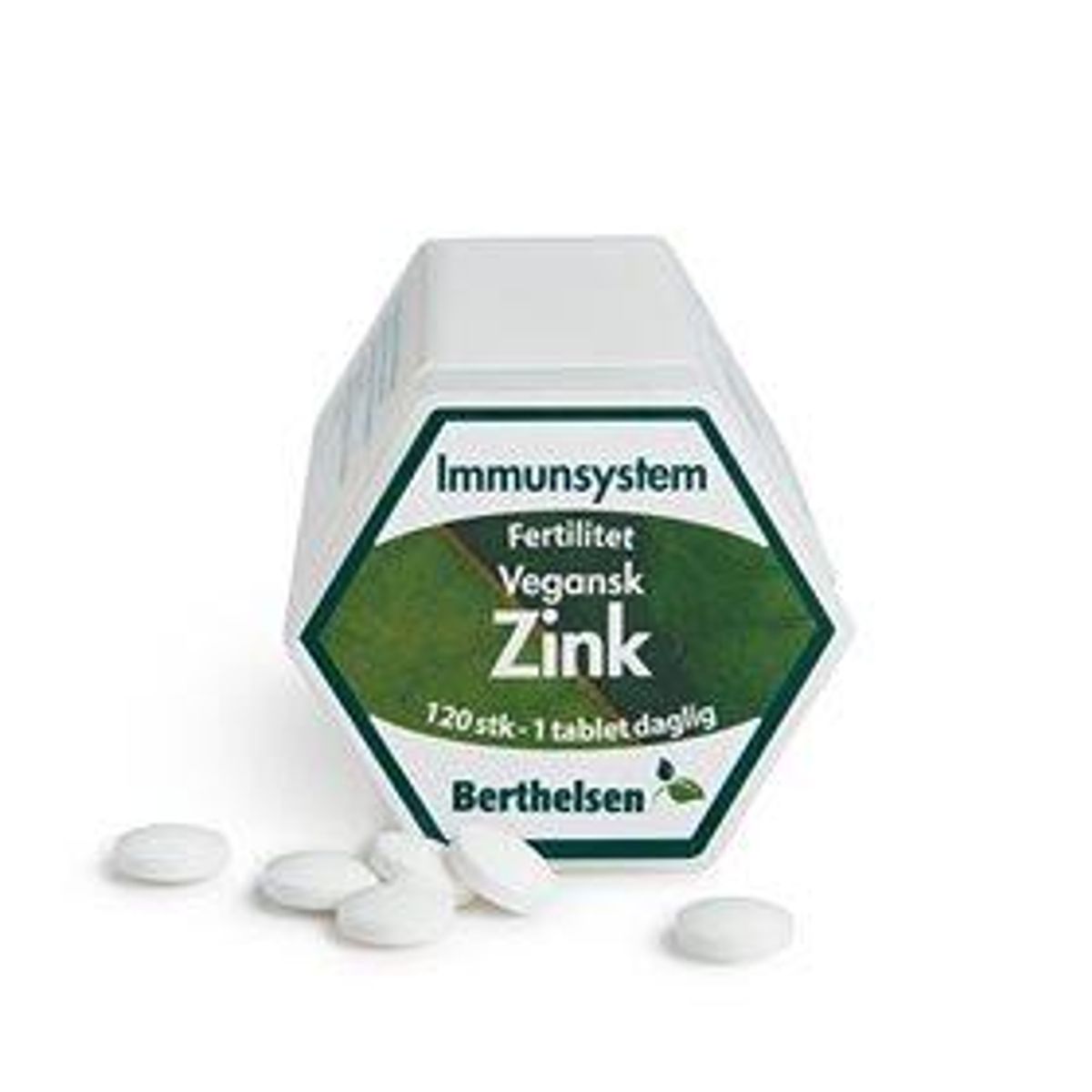 Zink 20 mg. H. Berthelsen - 120 tabletter.