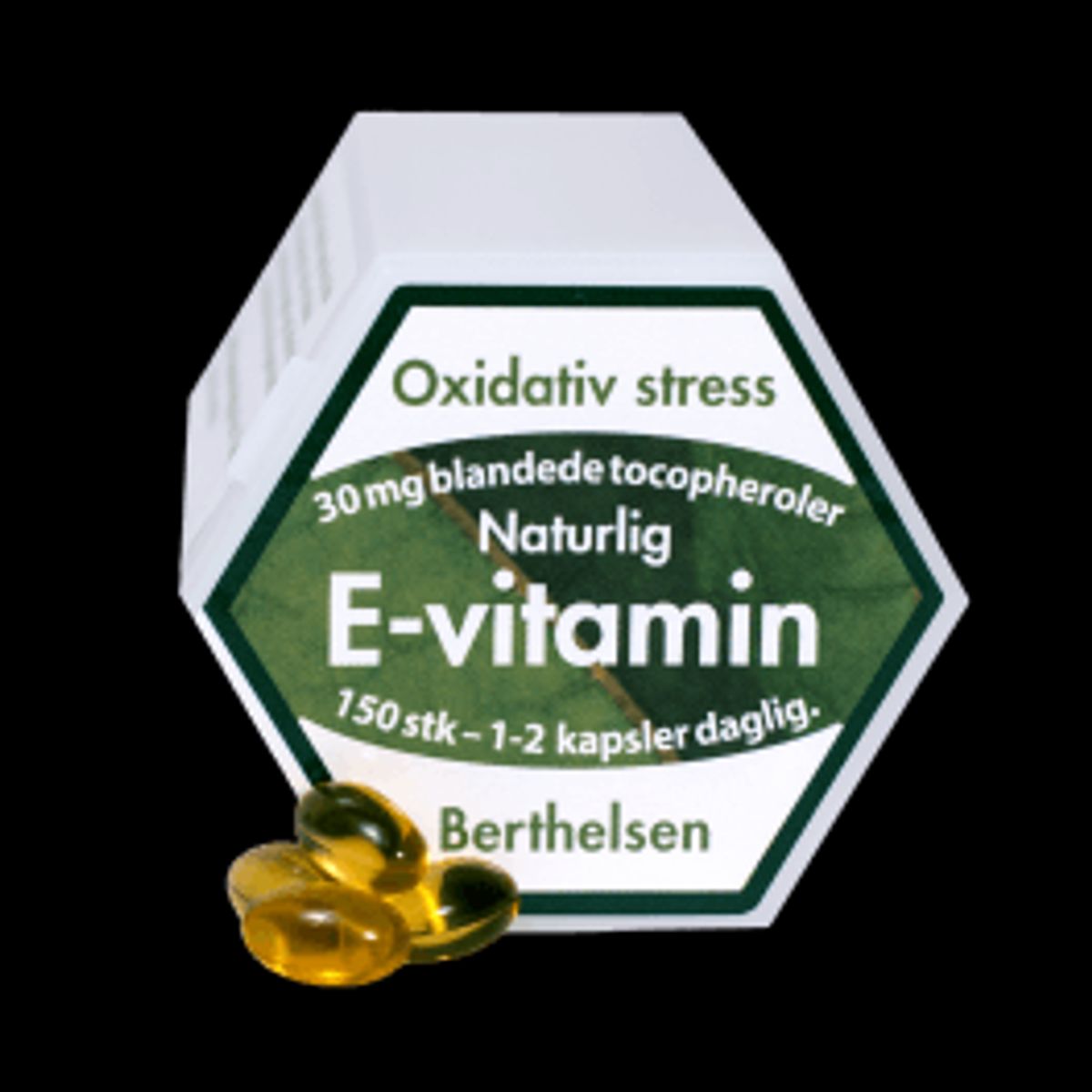 Naturlig E-vitamin Berthelsen - 150 kapsler.