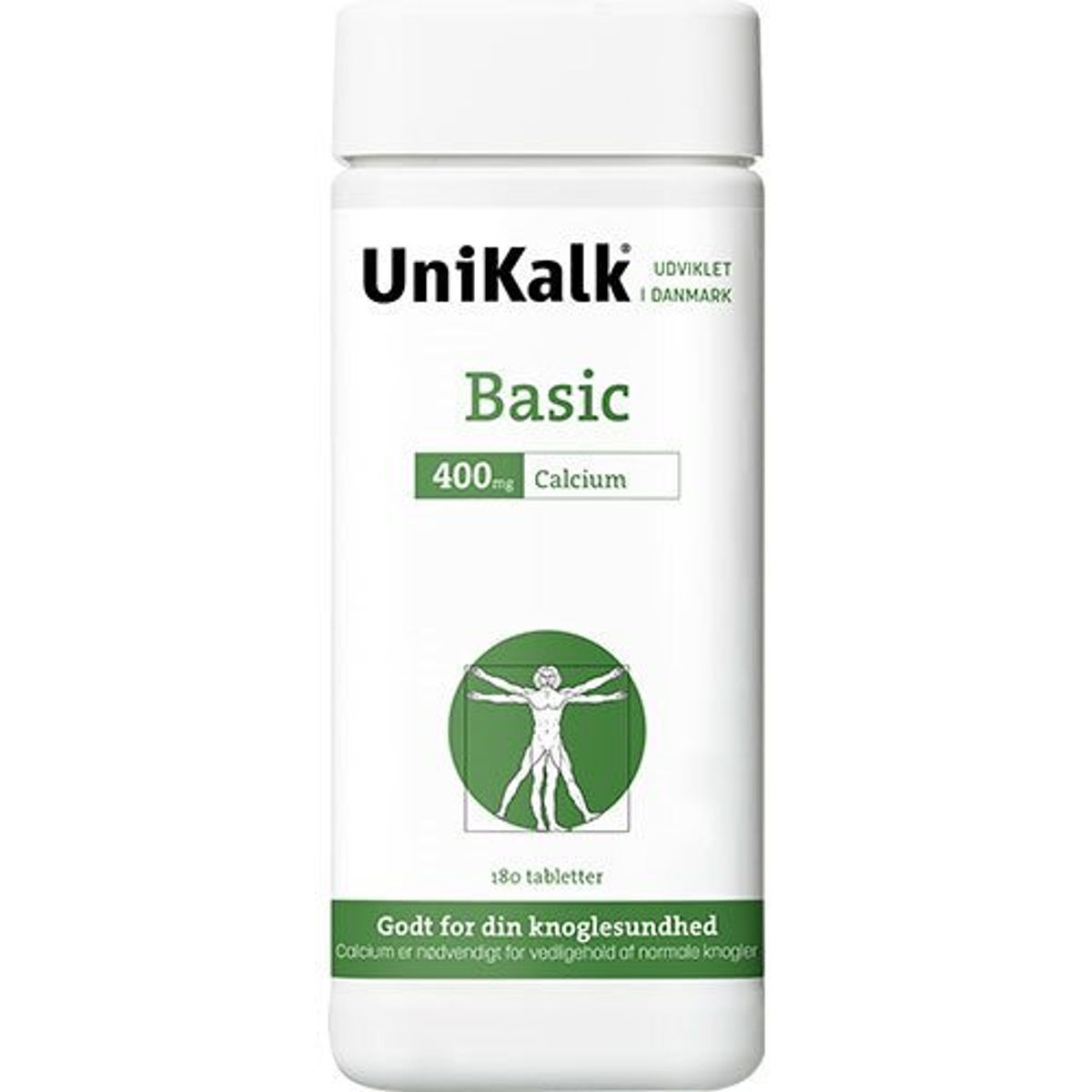 UniKalk Basic 400 mg calcium - 180 tabletter