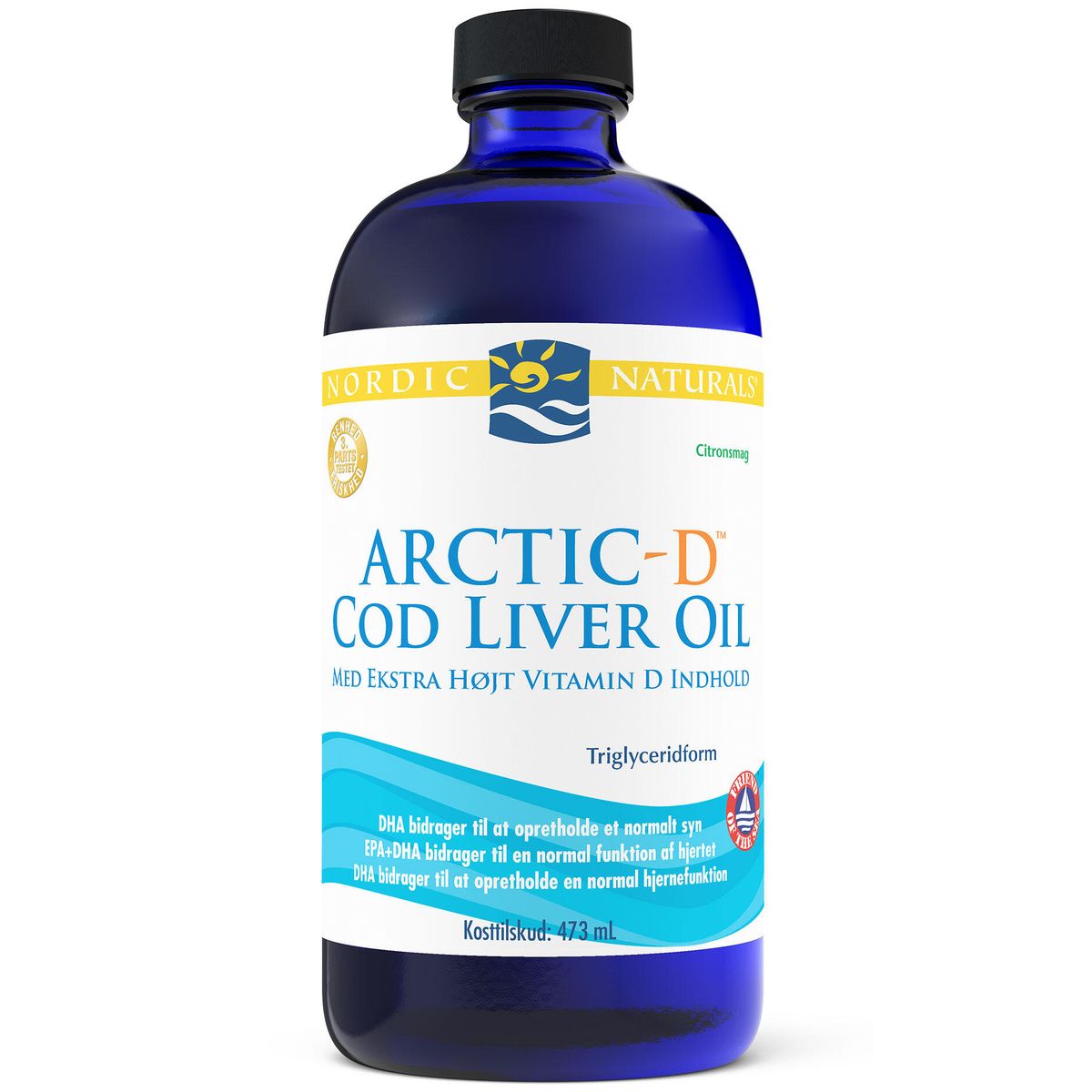 Torskelevertr.+D m.citrus Cod liver oil - 473 ml.