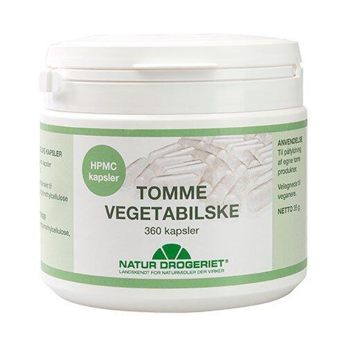 Vegetabilske kapsler, tomme - 360 kapsler