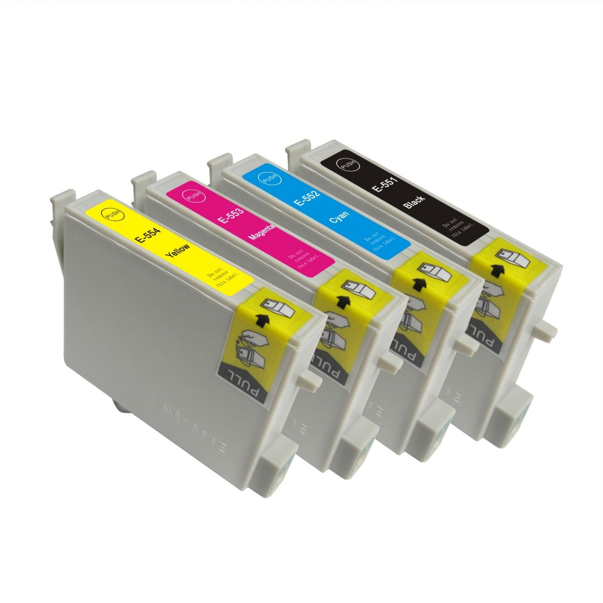 Pixojet blækpatroner Epson T0551 - T0554 - C13T05514010, 4 stk. rabatpakke 72,8 ml