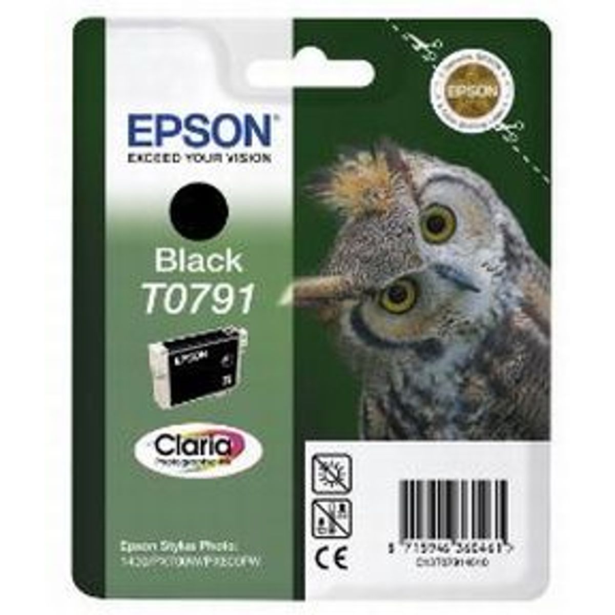 Epson T0791 BK (C13T07914010) , Sort Blækpatron, Original