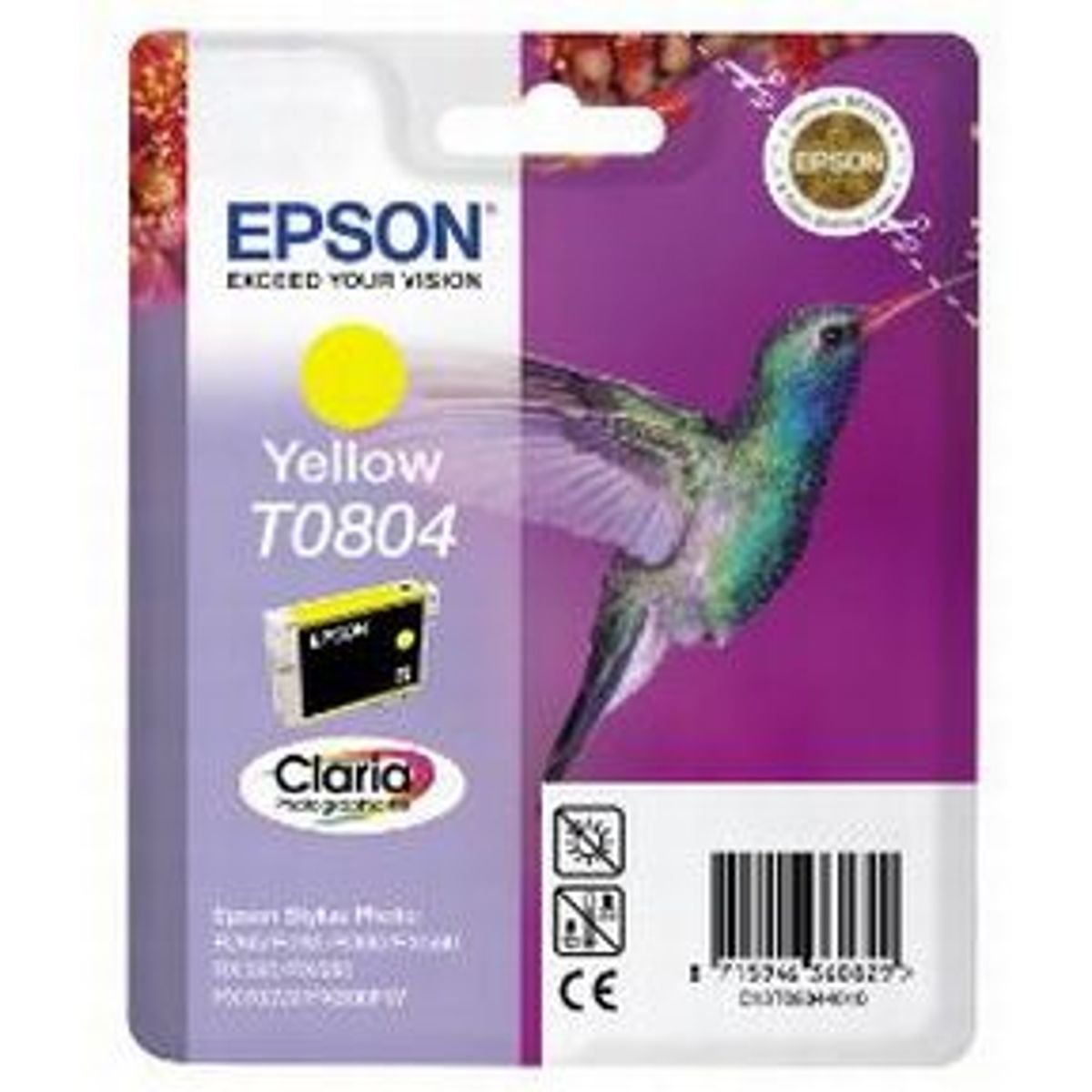 Epson T0804 Y (C13T08044011), Gul Blækpatron, Original