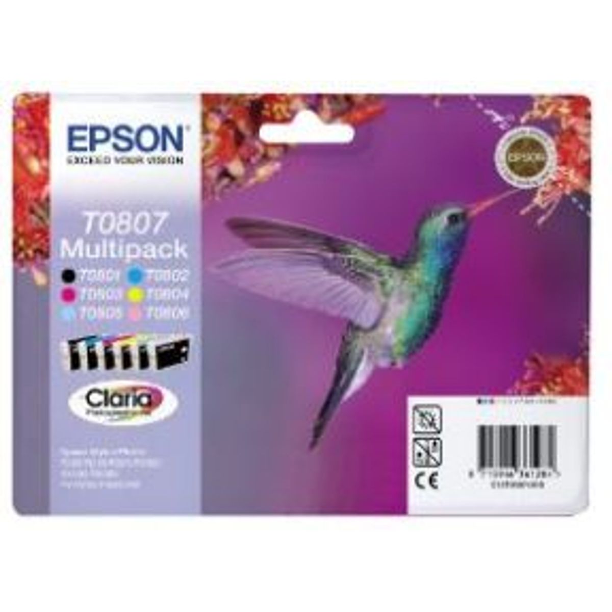 Epson T0807 CMYK LC LM Sampak 6 stk Original