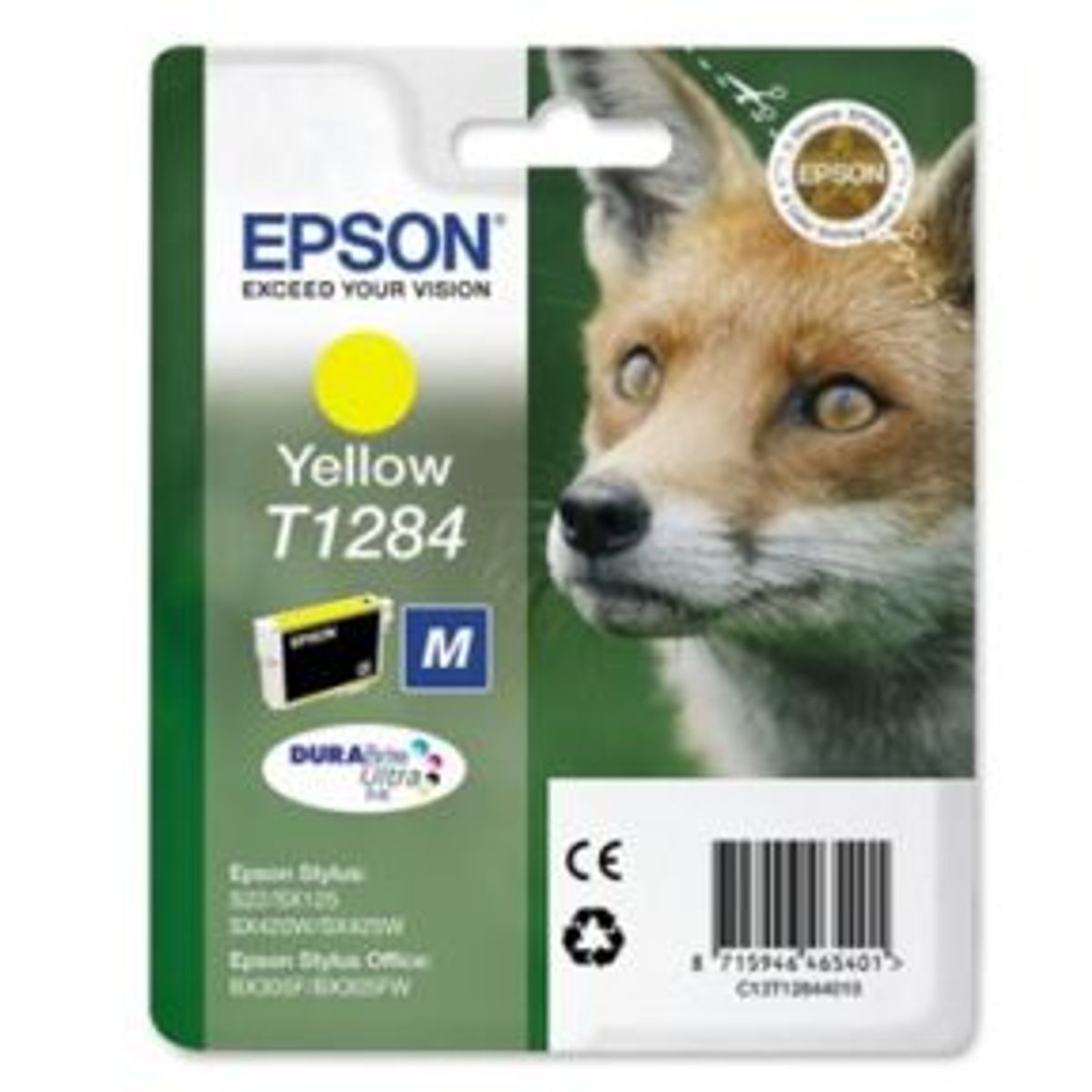 Epson T1284 Y (C13T12844012) Gul Blækpatron, Original 3,95ml