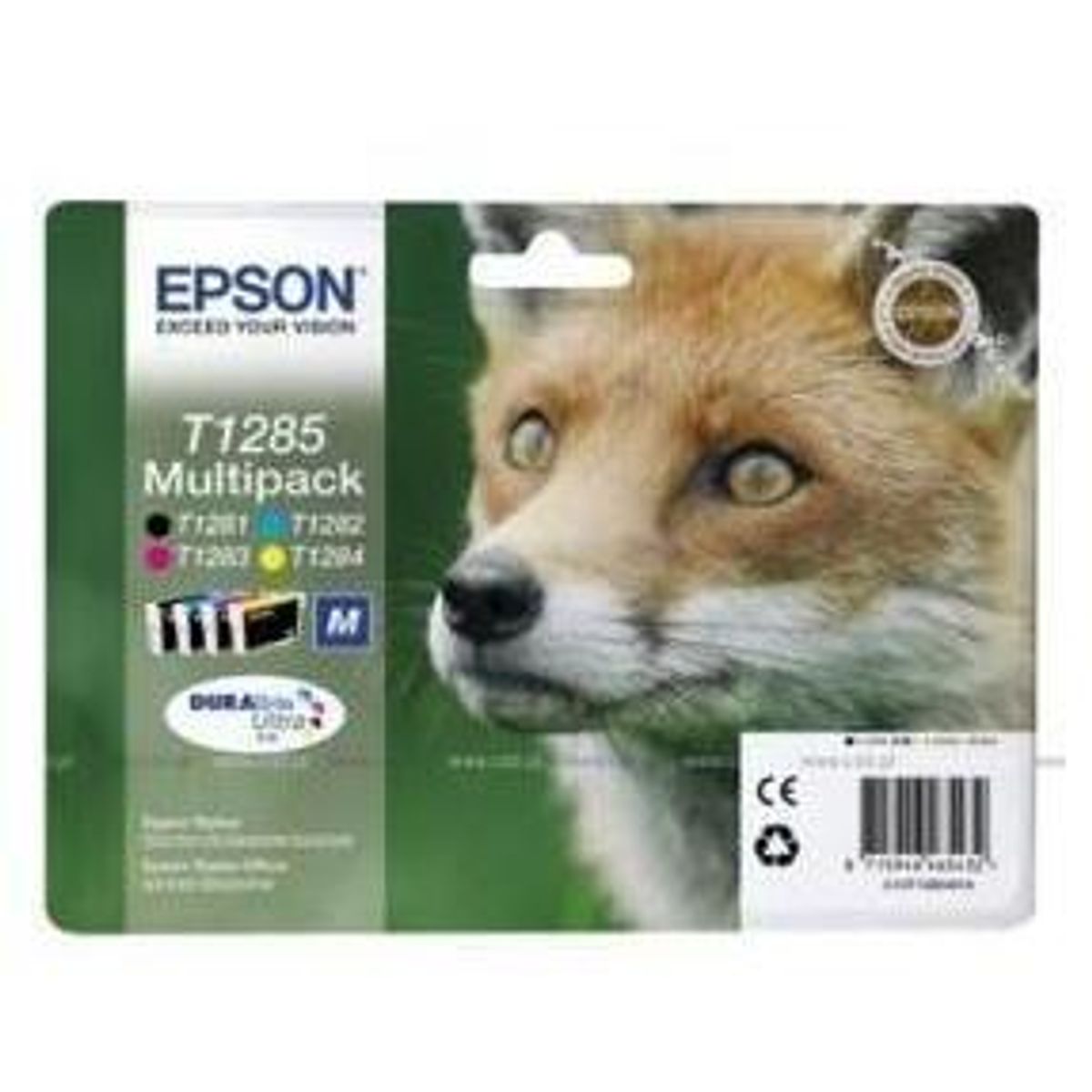 Epson T1285 combo pack 4 stk blækpatron - C13T12854012 Original - BK/C/M/Y 16,4 ml