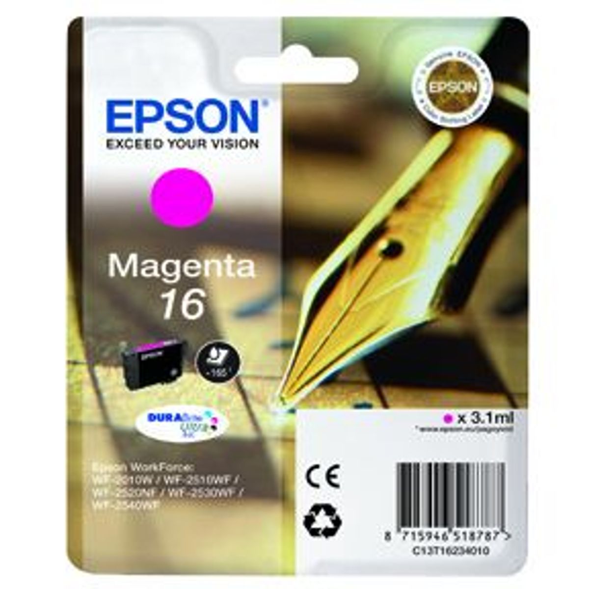 Epson T1623 M (C13T16234012) Magenta Blækpatron, Original