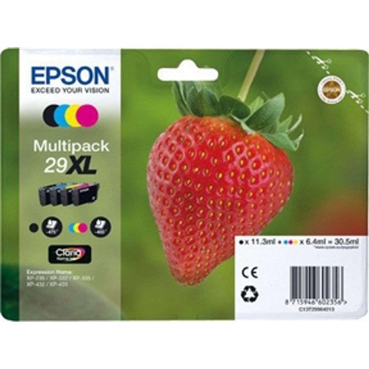 Epson 29 XL T2991-T2994 combo pack 4 stk blækpatron - C13T29964012 Original - C/M/Y/K 30,5 ml