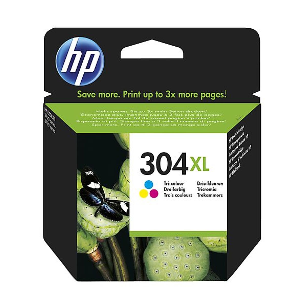 HP 304 XL C (FN9K07AE) farve blækpatron, Original 300 sider (7 ml)