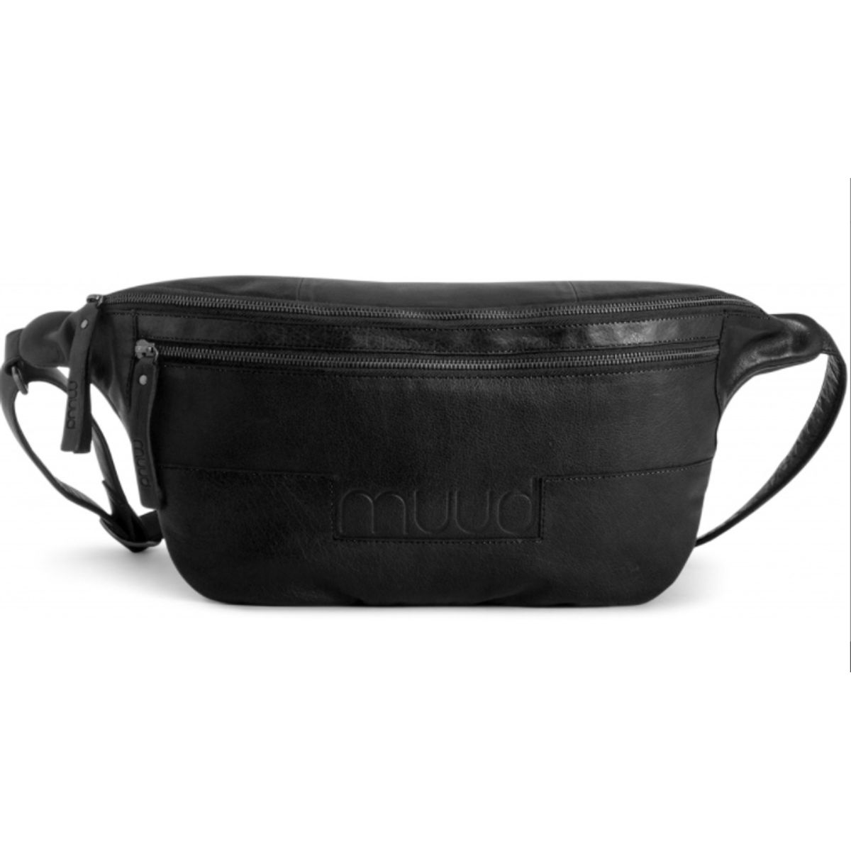 muud Vegas XL oversized bumbag, læder, sort