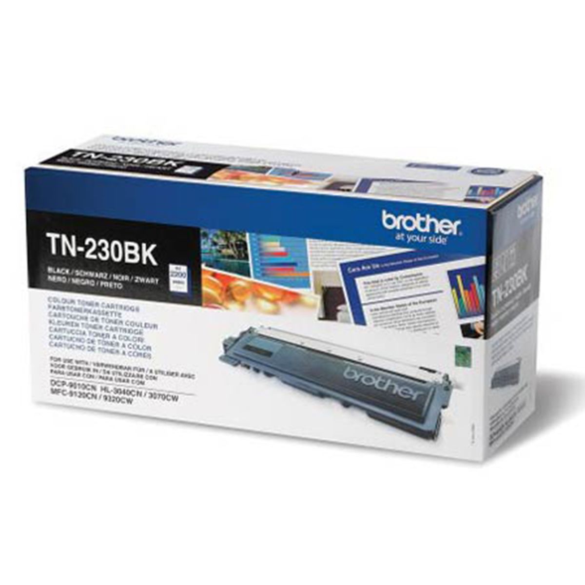 Brother TN 230 BK sort Lasertoner, Original