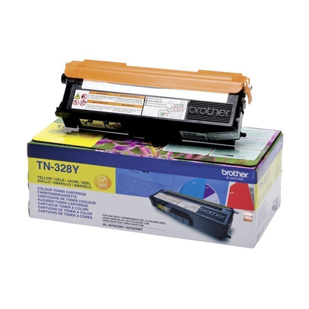 Brother TN328 Y Gul Lasertoner, Original