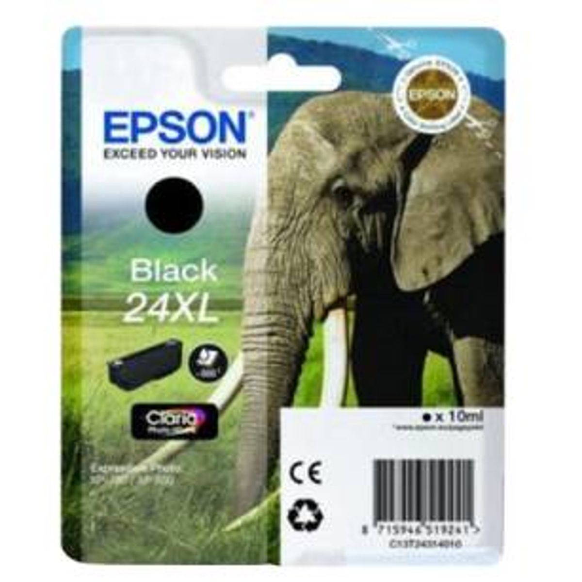 Epson 24XL T2431 BK - C13T24314012 Original - Sort 10 ml