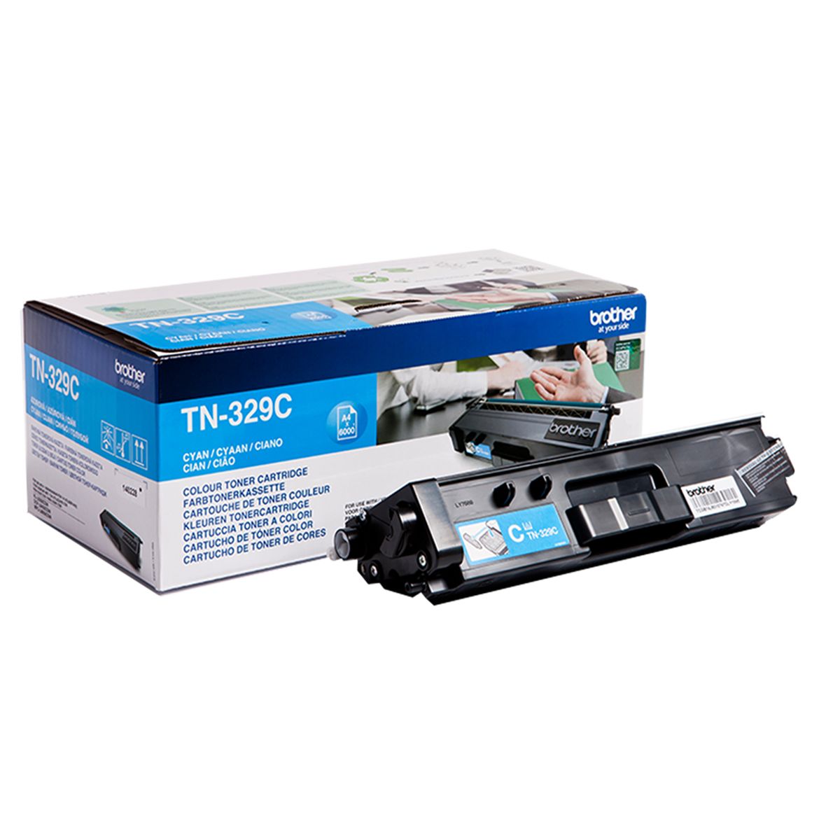 Brother TN329 C Cyan Lasertoner, Original