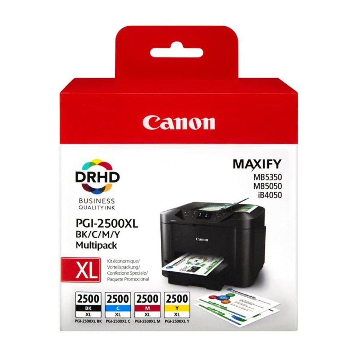 Canon PGI 2500 XL CMYK Pigment, Sampak 4stk blækpatron, Original 128 ml